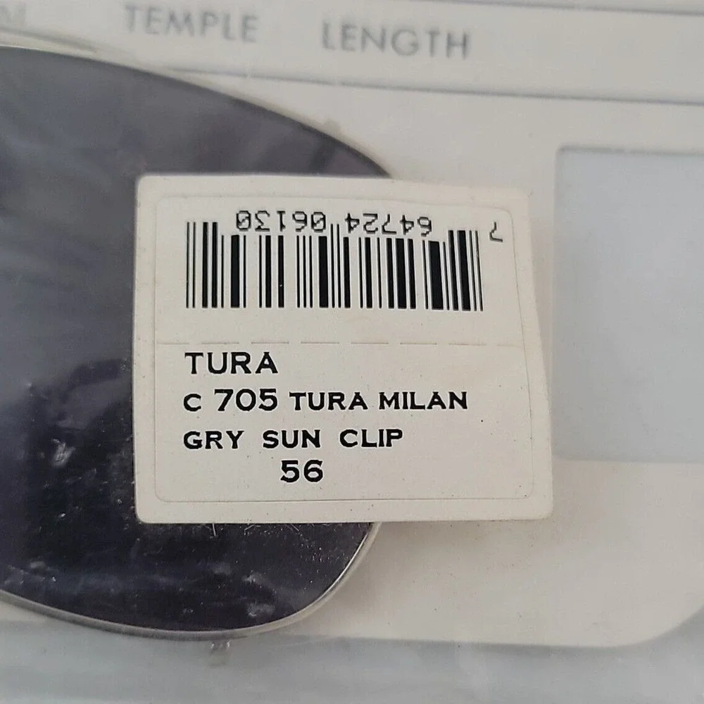 Tura C 705 Milan Gray Rhodium Clip On Sunglasses‎ 56mm Vintage Japan NOS